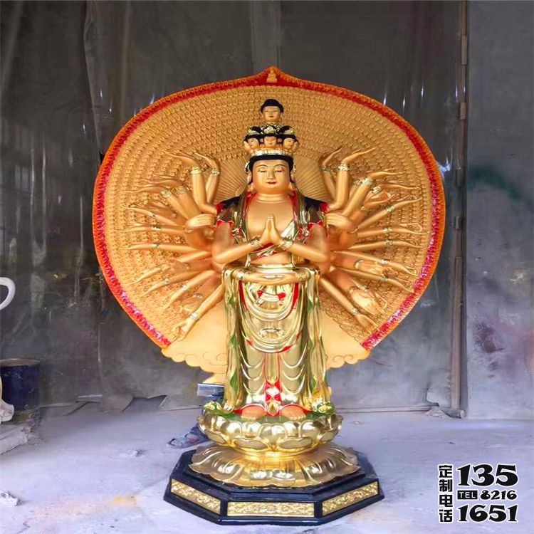 玻璃鋼彩繪寺廟供奉千手觀音雕塑 玻璃鋼彩繪寺廟供奉千手觀音雕塑